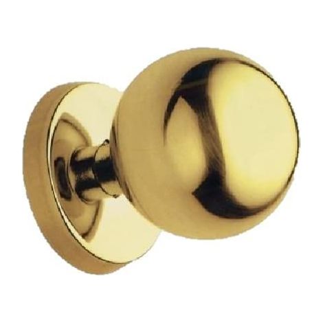 BOUTON BOULE EN LAITON AVEC ROSACE POUR PORTE D.70 A.740 (1/3)