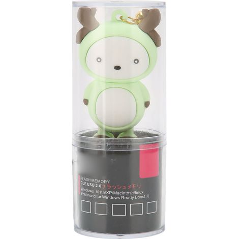 Clé USB 2.0 U DISK, résistante aux vibrations, échangeable à chaud, design mignon et ludique, vert clair, 16 Go, pour ordinateur portable.