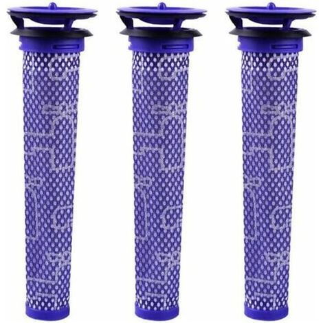 Filtre pour aspirateur Dyson V8 V7 V6 DC62 Filtre Matériau Mix Standard Bleu, Lot de 3