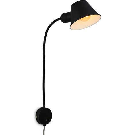 Bettleuchte Bettlampe flexibel Leselampe 1xE27 10W schwarz Schlafzimmer Briloner