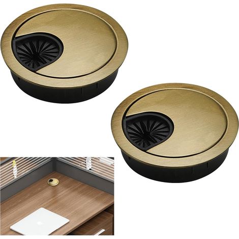 Passe Câbles Bureau,2 PCS Rangements de Câbles Câbles Ronds Encastrables pour Bureaux et Plans de Travail (1/5)