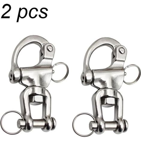 OEM– Mousqueton pivotant en acier inoxydable 316 – Charge maximale adaptée pour cordage de spi – Goupille à dégagement rapide – Dimensions 70 mm