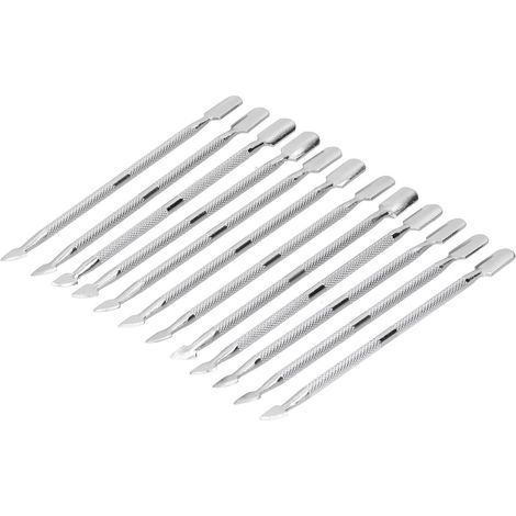 Lot de 12 bâtonnets de colle à double extrémité en acier inoxydable avec raclette, outil manuel de collage du cuir (1/5)