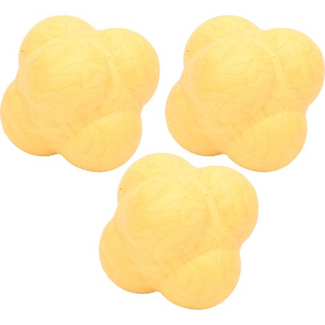 Balles de Réaction Hexagonales TPR - Entraînement Équilibre et Agilité - Fitness et Coordination - Jaune (1/5)
