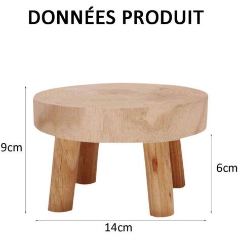 Support pour plantes en bois, idéal pour les plantes en pot, mini tabouret, décoration intérieure/extérieure, salon/entrée, taille S (1/3)