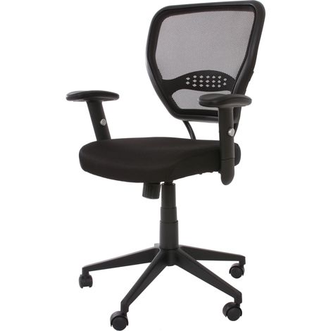 Sedia poltrona ufficio regolabile girevole 150kg Seattle tessuto a rete poliestere nero con braccioli