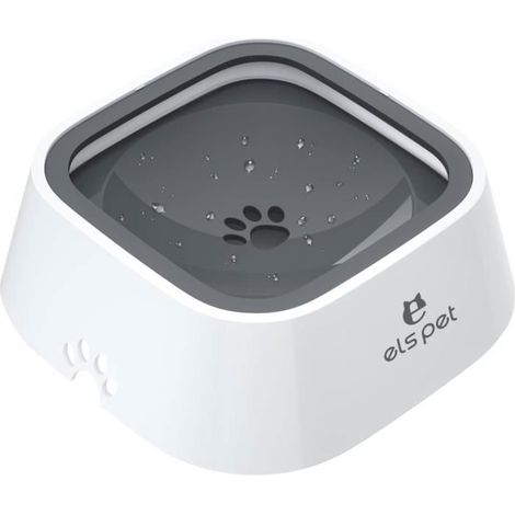KLVGTIFS PU - Gamelle d'eau Flottante pour Animal Domestique, 1L, Distributeur d'eau Lente sans déversement, Anti-débordement, (Gris) (1/4)