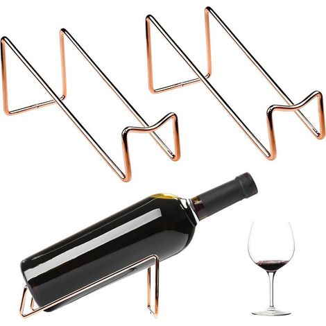 Zweiteiliges, freistehendes Weinregal, eleganter Flaschenhalter, kleines Weinregal aus Metall, stapelbares Weinregal für die Hausbar, Küchen-/Esszimmerdekoration, ideal für Weinliebhaber (1/5)