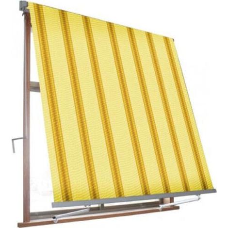 TENDA DA SOLE A CADUTA BRACCETTI BRACCI ESTERNO 4 x 2,45 MT BEIGE OCRA RIGATA 222v
