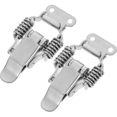2 paires Loquet à Bascule Ressort Double Acier Inoxydable Fermeture Compacte et Précise pour Boîtes à Outils et Valises Serrure Accessoires de Quincaillerie Robustes pour Coffres (1/5)