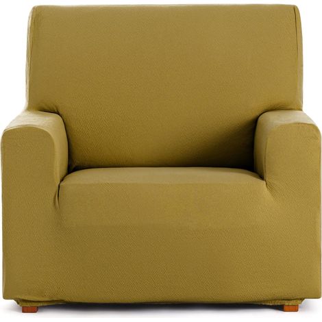 Housse de Fauteuil bi-élastique Couleur Moutarde Design Harlem (1/5)