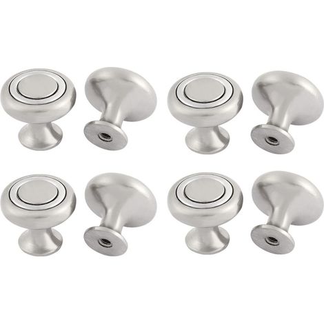 Poignées de tiroir en alliage gris argenté, diamètre 25 mm, pour meubles maison, lot 8 (29f99e8c1164 (1/2)
