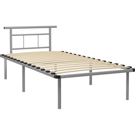 Maison Exclusive - Bettgestell Grau Metall 100x200 cm (1/5)