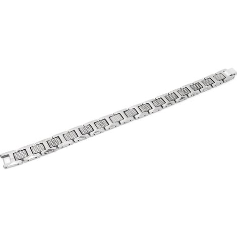 Bracelet magnétique en argent pour soulager la douleur et la fatigue  bracelet thérapeutique en acier titane adapté aux personnes en état de santé fragile. (1/5)