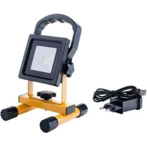 Projecteur LED Rechargeable 10W Portable IP44 Phare JAUNE - Blanc Froid  - SILUMEN (1/2)