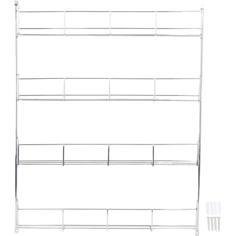 Wandmontiertes Gewürzregal, Vorratsdosenhalter aus Eisen, Küchenschrankregal, 4-stufige Speisekammertür (1/5)
