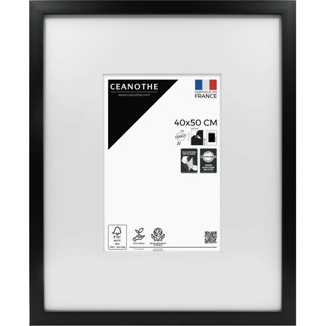 Cadre Photo Noir 40x50 cm et 50x40 cm - Convient au A3 – Baguette fine et minimaliste - Cadre Photo Wild en Résine recyclée, Fabriqué en France - Verre acrylique Incassable (1/5)