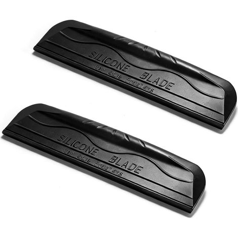 Set mit 2 Silikon-Autoabziehern, Gummiabzieher, Silikon-Wasserabzieher, ohne Griff, weicher Gummi-Fensterabzieher, 25 x 6,5 cm, schwarz (1/5)