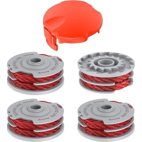 4 Bobine de Fil Convient pour Flymo FLY021/513937190,Rechange Coupe Bordure pour Flymo Contour 500 XT,Power Trim 500 XT,Mini Trim Contour XT,Mini Trim Auto St/XT/Plus XT(4 Bobine+1 Couvercle)
