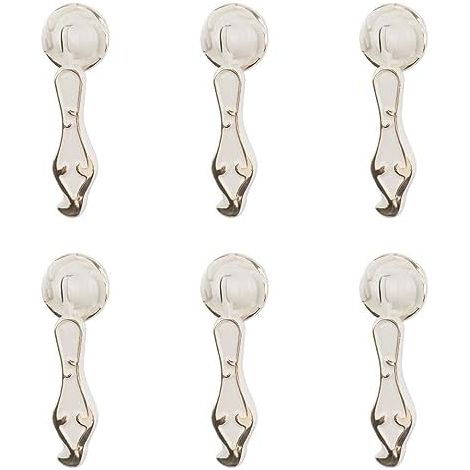 Poignées de meuble en alliage de zinc, 75 x 25 mm, lot de 6, forme irrégulière, avec vis de fixation pour armoires, tiroirs, portes et décoration de meubles. (1/5)