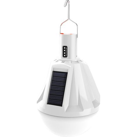 Lanterne solaire LED rechargeable USB 3600mAh étanche avec télécommande, ampoule suspendue extérieure 42 LED 1000lm 21W, affichage énergie (1/5)