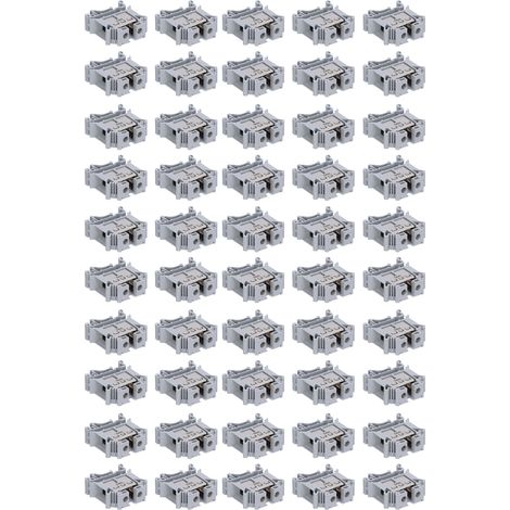 Lot de 50 borniers rail DIN UK25N, combinaison en cuivre professionnel 25mm², 800V, connecteurs de jonction pour tableau électrique. (1/5)