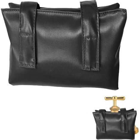 Couvercle Antigel pour Robinet Extérieur Noir Cuir,Housse de Protection Imperméable pour Robinet,Housse Isolante Extérieure Jardin Protection Contre Le Gel en Hiver Sac Vent Résistant (1/5)