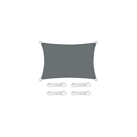 Voile d'ombrage Imperméable Rectangulaire 2 x 3m Toile Ombrage 95% Une Protection des Rayons UV pour Extérieur Terrasse Jardin Balcon (Gris) (1/5)