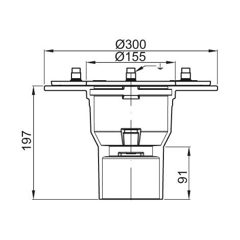 ACO Bodenablauf Passavant DN100/90 Grad/2,0l/s/Pressfl./epoxiert, 5571.60.20