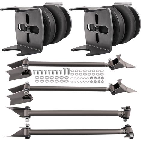 2500lb Axle Bags Triangulated + Heavy Duty Steel Bars Weld-On 4 Axle Link Kit (1/5)