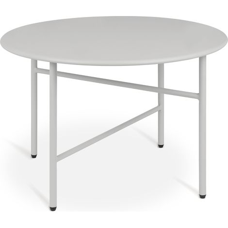 bomoe Tavolino rotondo in metallo Ø 53 cm Grigio chiaro (1/5)