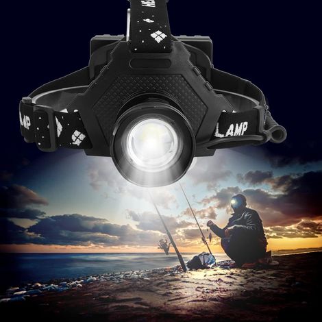 Leistungsstarke XHP70-Stirnlampe mit USB-Ladefunktion und Teleskopzoom für Angeln und Outdoor-Beleuchtung (1/5)
