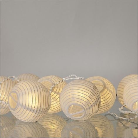 Guirlande lumineuse boules en papier 3,10 m – 10 ampoules incluses – Décoration intérieure cosy – Ambiance chaleureuse et féerique – Meubletmoi (1/3)