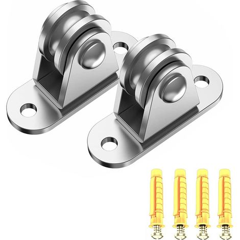 Flaschenzugblock aus Edelstahl 304, kleiner Block, geräuscharm, für Materialhandhabung und DIY-Kits zum Bewegen, 2 Stück (1/5)