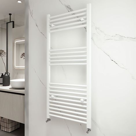 Acezanble Straight White Heated Towel Rail Radiator 1200 x 550 mm