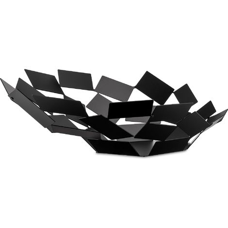 Alessi La Stanza dello Scirocco MT03 B - Centrotavola di Design in Acciaio Inossidabile 18/10 Colorato con Resina Epossidica, Nero (1/4)