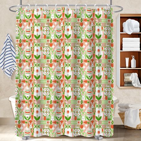 Rideau polyester pour douche 180x180 poids aux ourlets rideau étanche pour une déco moderne (1/5)