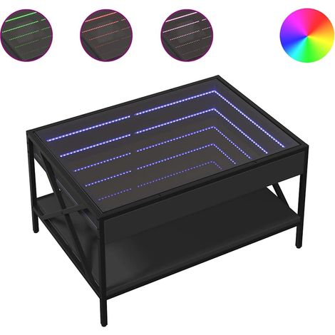 Maison Exclusive - Couchtisch mit Infinity-LED Schwarz 70x50x38 c (1/5)