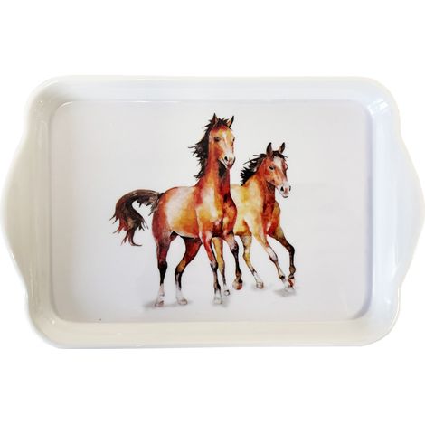 Mini plateau vide poche 20.5 x 13.5 cm - chevaux (1/2)