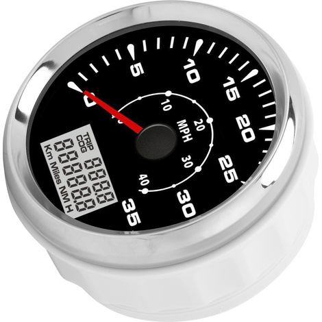Compteur de vitesse/odomètre GPS analogique 85 mm, 0-35 nœuds, étanche IP67, 9-32 V, 8 voyants rétroéclairés, pour bateaux, navires et camions. (1/5)