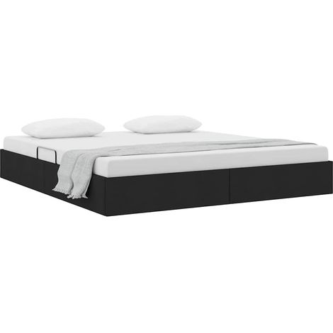 Maison Exclusive - Letto con Contenitore con testiera Nero 180 x 200 cm Tessuto
