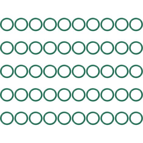 Joint Torique en Caoutchouc Fluoré 10x13x1.5mm(ID x OD x Largeur), 50PCS Joint d'Étanchéité Bocaux Remplacement pour Réparation Plomberie Valves Tuyaux Robinet Voiture Gaz, Vert (1/5)