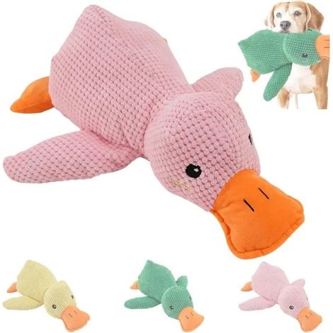 Jouet apaisant pour chien - JZSH - Forme de canard - Son charlatan joyeux - Design réaliste (1/4)