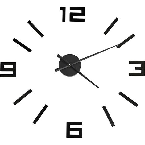 vidaXL Horloge murale 3D Design moderne Noir 100 cm XXL (1/5)