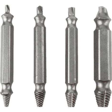 Extracteurs de vis pour perceuse permettant de retirer les vis endommagées ou détruites (jeu de 4)-AquaForge (1/4)