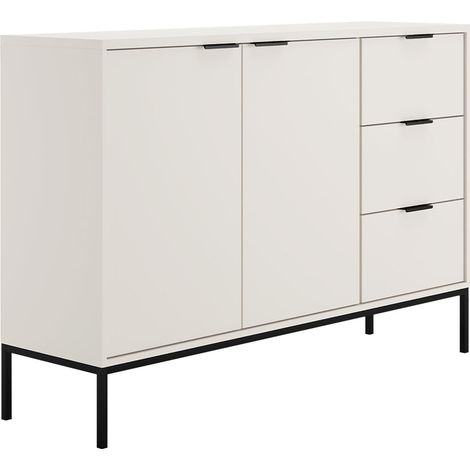 Buffet 2 ante 3 cassetti Seattle bianco 100,4cm (1/5)