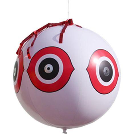 Ballons effaroucheurs anti-oiseaux, lot de 2, répulsif pour pigeons, hérons et moineaux (rouge/jaune, 400 mm) (1/2)