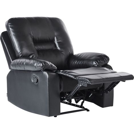 Recliner Chair BERGEN With Footrest Faux Leather Black