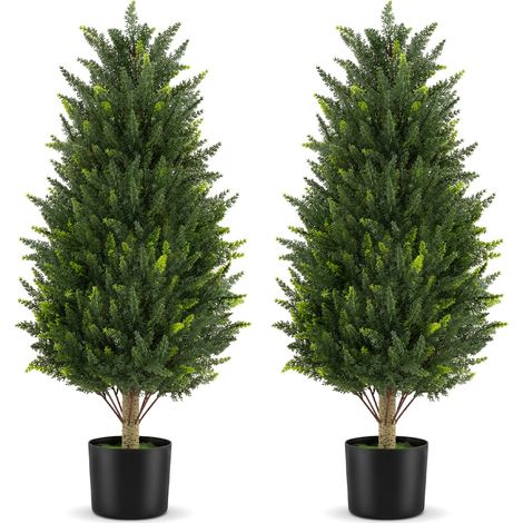COSTWAY 2 Cipressi Alberi Artificiali 90 cm da Interno ed Esterno (1/5)