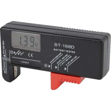 Testeur de piles universel numérique avec indicateur de charge électronique intelligent pour piles AA, AAA, 9V et 1,5V